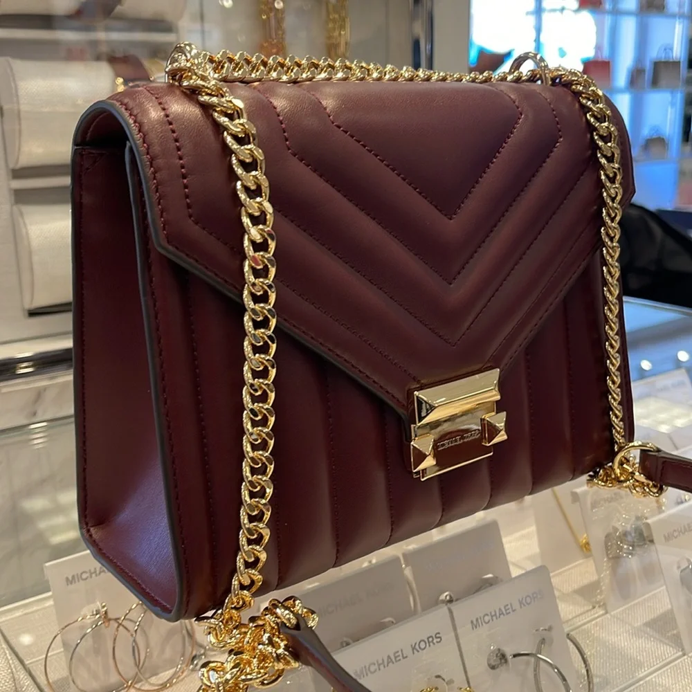 Michael Kors Whitney Medium Quilted Shoulder Crossbody Bag
Oxblood 
NWT - Picture 3 of 16